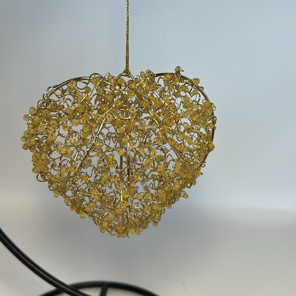 Gold Heart-Shaped Holiday Ornament set - Picture 5 of 8